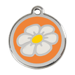 Red Dingo Stainless Steel Engraved Dog Tag Daisy Flower Orange additional 1