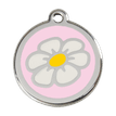 Red Dingo Stainless Steel Engraved Dog Tag Daisy Flower Pink additional 1