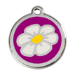 Red Dingo Stainless Steel Engraved Dog Tag Daisy Flower Purple additional 1