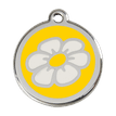 Red Dingo Stainless Steel Engraved Dog Tag Daisy Flower Yellow additional 1