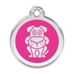 Red Dingo Stainless Steel Engraved Dog Tag Dog Hot Pink additional 1