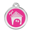 Red Dingo Stainless Steel Engraved Dog Tag Dog House Hot Pink additional 1