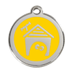 Red Dingo Stainless Steel Engraved Dog Tag Dog House Yellow additional 1