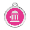 Red Dingo Stainless Steel Engraved Dog Tag Fire Hydrant Hot Pink additional 1