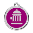 Red Dingo Stainless Steel Engraved Dog Tag Fire Hydrant Purple additional 1