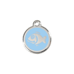 Red Dingo Stainless Steel Engraved Cat Tag Fish Light Blue additional 1