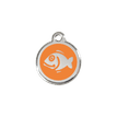 Red Dingo Stainless Steel Engraved Cat Tag Fish Orange additional 1