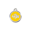 Red Dingo Stainless Steel Engraved Cat Tag Fish Yellow additional 1
