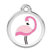 Red Dingo Stainless Steel Engraved Dog Tag Flamingo White additional 1