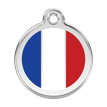 Red Dingo Stainless Steel Engraved Dog Tag French Flag White additional 1