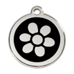 Red Dingo Stainless Steel Engraved Dog Tag Flower Black additional 1