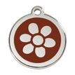 Red Dingo Stainless Steel Engraved Dog Tag Flower Brown additional 1