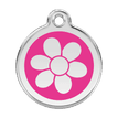 Red Dingo Stainless Steel Engraved Dog Tag Flower Hot Pink additional 1