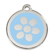 Red Dingo Stainless Steel Engraved Dog Tag Flower Light Blue additional 1
