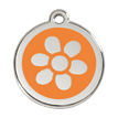 Red Dingo Stainless Steel Engraved Dog Tag Flower Orange additional 1