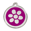 Red Dingo Stainless Steel Engraved Dog Tag Flower Purple additional 1