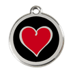 Red Dingo Stainless Steel Engraved Dog Tag Heart Black Black / Red additional 1