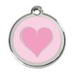 Red Dingo Stainless Steel Engraved Dog Tag Heart Pink Pink additional 1