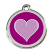Red Dingo Stainless Steel Engraved Dog Tag Heart Purple Purple additional 1
