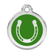 Red Dingo Stainless Steel Engraved Dog Tag Horse Shoe Green additional 1