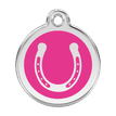 Red Dingo Stainless Steel Engraved Dog Tag Horse Shoe Hot Pink additional 1