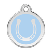 Red Dingo Stainless Steel Engraved Dog Tag Horse Shoe Light Blue additional 1