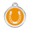 Red Dingo Stainless Steel Engraved Dog Tag Horse Shoe Orange additional 1