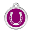 Red Dingo Stainless Steel Engraved Dog Tag Horse Shoe Purple additional 1