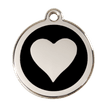 Red Dingo Stainless Steel Engraved Dog Tag Heart Black additional 1