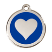 Red Dingo Stainless Steel Engraved Dog Tag Heart Navy additional 1