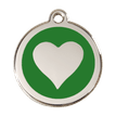 Red Dingo Stainless Steel Engraved Dog Tag Heart Green additional 1
