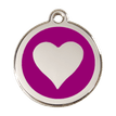Red Dingo Stainless Steel Engraved Dog Tag Heart Purple additional 1