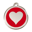 Red Dingo Stainless Steel Engraved Dog Tag Heart Red additional 1