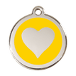 Red Dingo Stainless Steel Engraved Dog Tag Heart Yellow additional 1