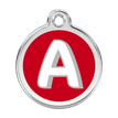 Red Dingo Stainless Steel Engraved Dog Tag Alphabet Tag Letter A Red additional 1