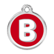 Red Dingo Stainless Steel Engraved Dog Tag Alphabet Tag Letter B Red additional 1