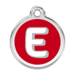 Red Dingo Stainless Steel Engraved Dog Tag Alphabet Tag Letter E Red additional 1