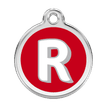 Red Dingo Stainless Steel Engraved Dog Tag Alphabet Tag Letter R Red additional 1
