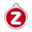 Red Dingo Stainless Steel Engraved Dog Tag Alphabet Tag Letter Z Red additional 1