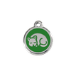 Red Dingo Stainless Steel Engraved Cat Tag Kitten Green additional 1