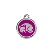 Red Dingo Stainless Steel Engraved Cat Tag Kitten Purple additional 1