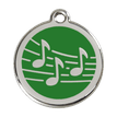 Red Dingo Stainless Steel Engraved Dog Tag Music Green additional 1
