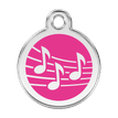 Red Dingo Stainless Steel Engraved Dog Tag Music Hot Pink additional 1