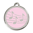 Red Dingo Stainless Steel Engraved Dog Tag Music Pink additional 1