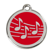 Red Dingo Stainless Steel Engraved Dog Tag Music Red additional 1