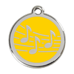 Red Dingo Stainless Steel Engraved Dog Tag Music Yellow additional 1