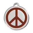 Red Dingo Stainless Steel Engraved Dog Tag Peace Brown additional 1