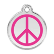 Red Dingo Stainless Steel Engraved Dog Tag Peace Hot Pink additional 1