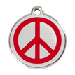 Red Dingo Stainless Steel Engraved Dog Tag Peace Red additional 1