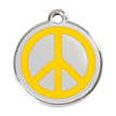 Red Dingo Stainless Steel Engraved Dog Tag Peace Yellow additional 1